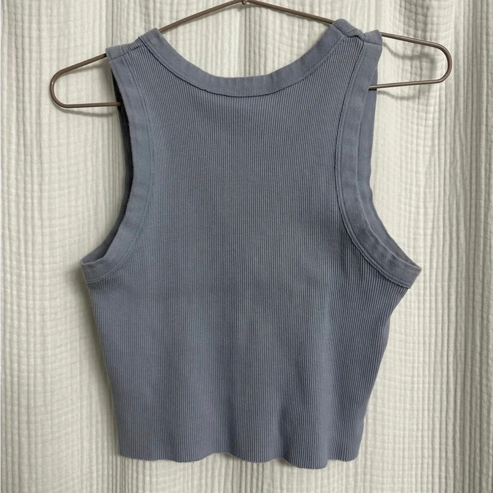 Blue Ribbed Tank Top - Picture 2 of 2